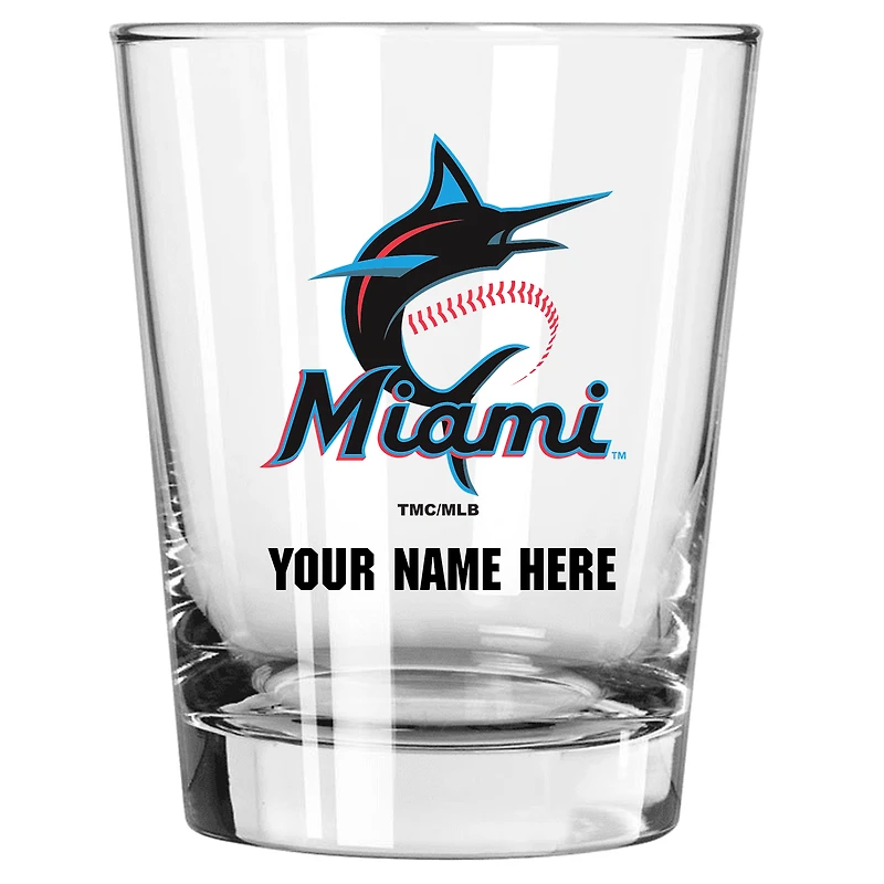 Miami Marlins 15oz. Personalized Double Old Fashioned Glass