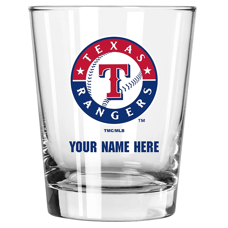 Texas Rangers 15oz. Personalized Double Old Fashioned Glass
