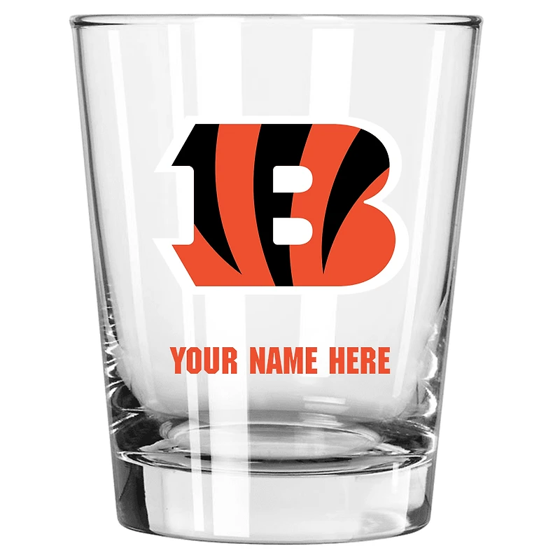 Cincinnati Bengals 15oz. Personalized Double Old Fashioned Glass
