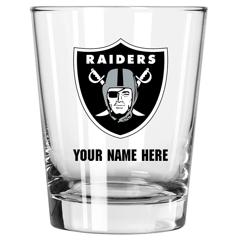 Las Vegas Raiders 15oz. Personalized Double Old Fashioned Glass