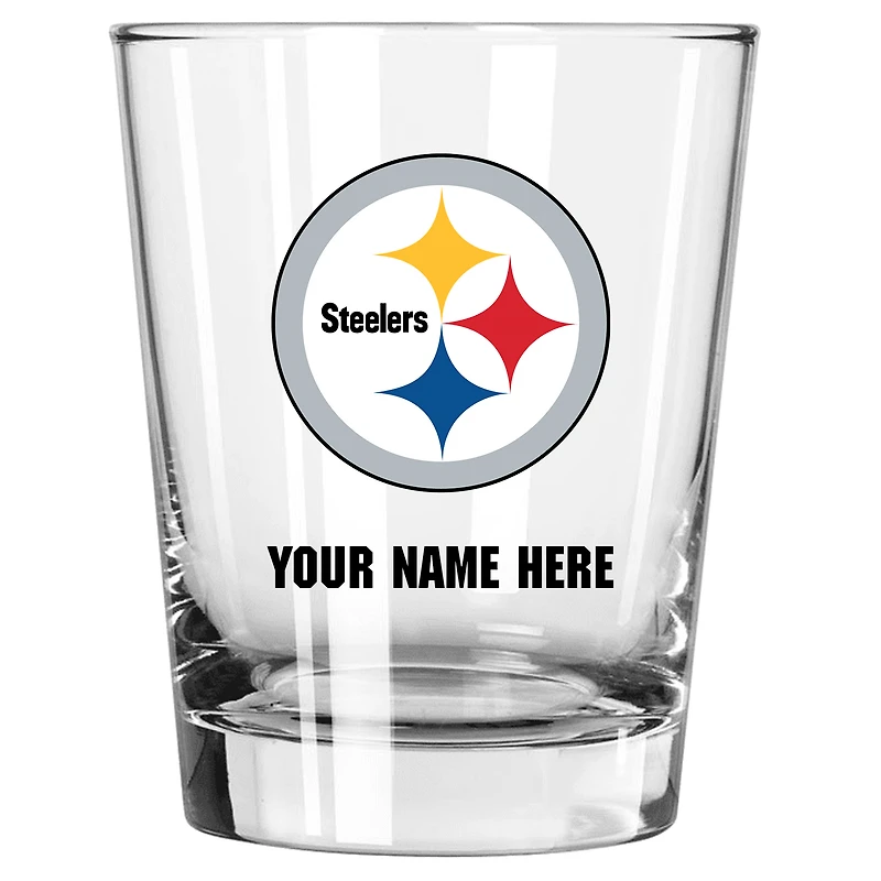 Pittsburgh Steelers 15oz. Personalized Double Old Fashioned Glass