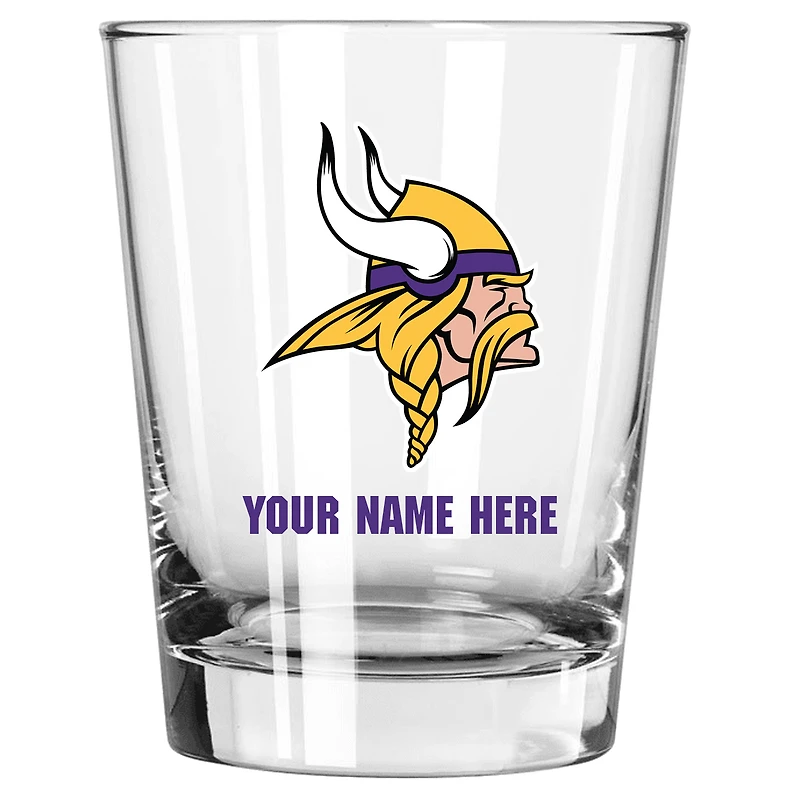 Minnesota Vikings 15oz. Personalized Double Old Fashioned Glass