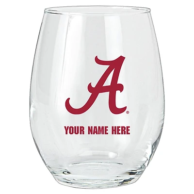 Alabama Crimson Tide 15oz. Personalized Stemless Glass Tumbler