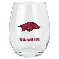 Arkansas Razorbacks 15oz. Personalized Stemless Glass Tumbler