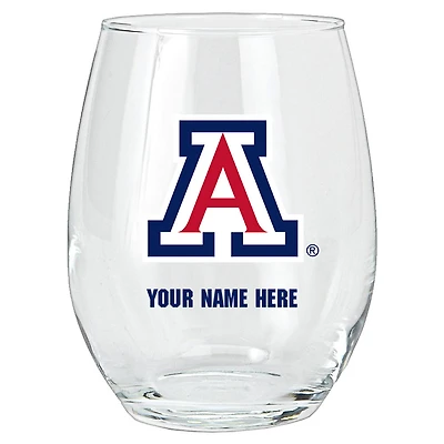 Arizona Wildcats 15oz. Personalized Stemless Glass Tumbler