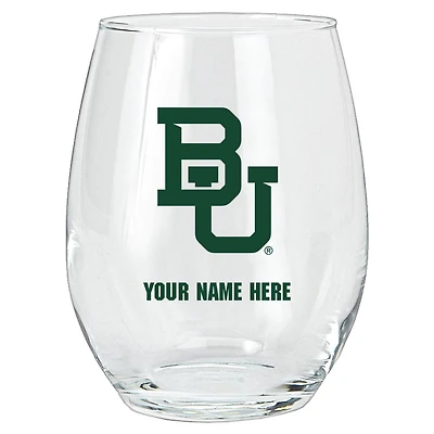 Baylor Bears 15oz. Personalized Stemless Glass Tumbler