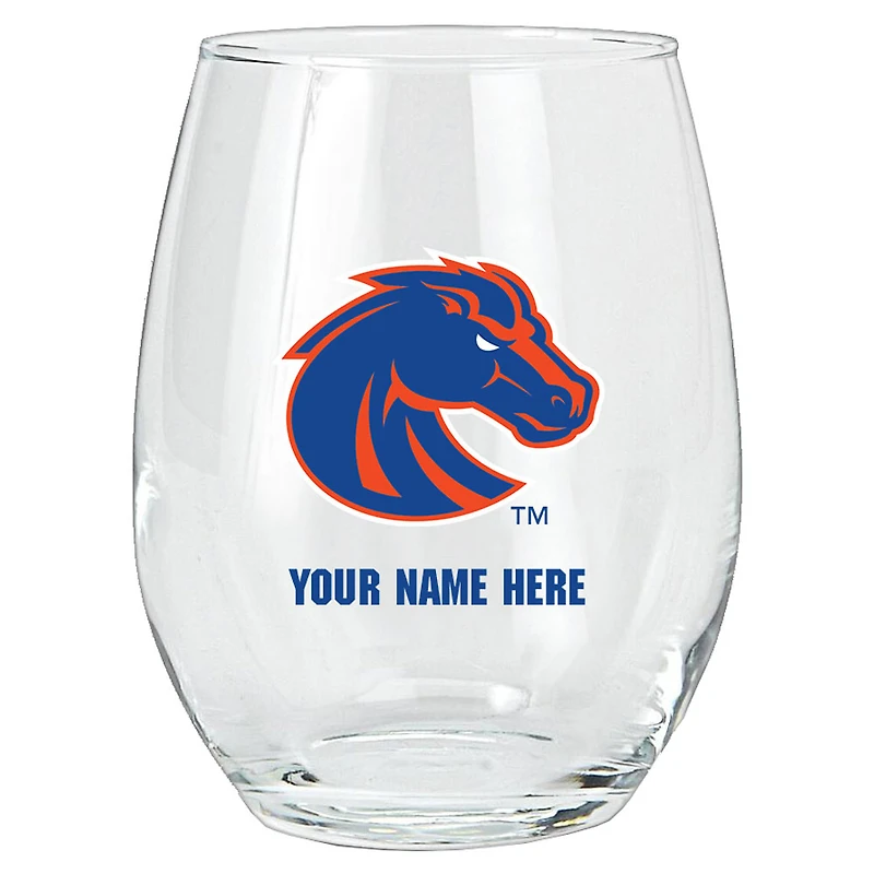 Boise State Broncos 15oz. Personalized Stemless Glass Tumbler
