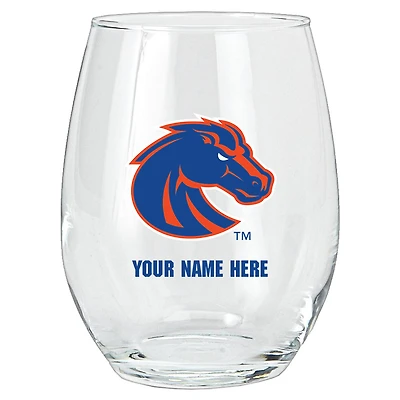 Boise State Broncos 15oz. Personalized Stemless Glass Tumbler