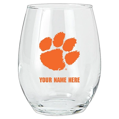 Clemson Tigers 15oz. Personalized Stemless Glass Tumbler