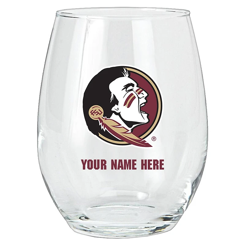 Florida State Seminoles 15oz. Personalized Stemless Glass Tumbler