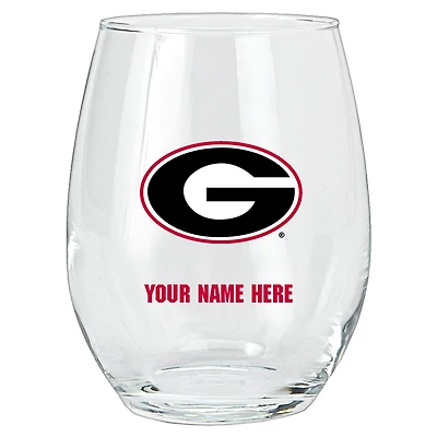 Georgia Bulldogs 15oz. Personalized Stemless Glass Tumbler