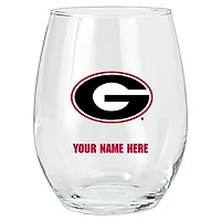 Georgia Bulldogs 15oz. Personalized Stemless Glass Tumbler