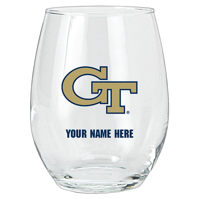 Georgia Tech Yellow Jackets 15oz. Personalized Stemless Glass Tumbler