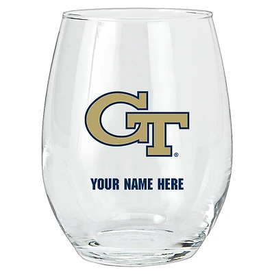 Georgia Tech Yellow Jackets 15oz. Personalized Stemless Glass Tumbler