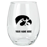 Iowa Hawkeyes 15oz. Personalized Stemless Glass Tumbler