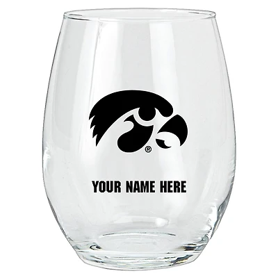 Iowa Hawkeyes 15oz. Personalized Stemless Glass Tumbler