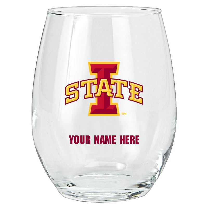 Iowa State Cyclones 15oz. Personalized Stemless Glass Tumbler