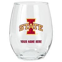 Iowa State Cyclones 15oz. Personalized Stemless Glass Tumbler