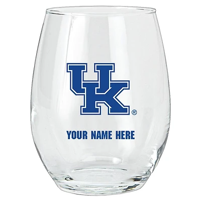 Kentucky Wildcats 15oz. Personalized Stemless Glass Tumbler