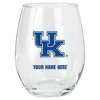 Kentucky Wildcats 15oz. Personalized Stemless Glass Tumbler