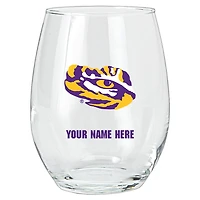 LSU Tigers 15oz. Personalized Stemless Glass Tumbler
