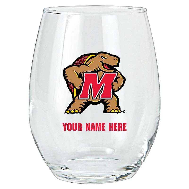 Maryland Terrapins 15oz. Personalized Stemless Glass Tumbler