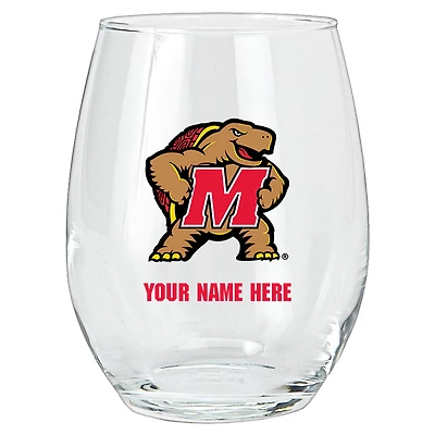 Maryland Terrapins 15oz. Personalized Stemless Glass Tumbler