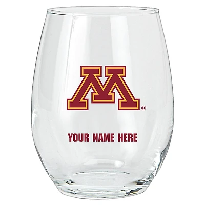 Minnesota Golden Gophers 15oz. Personalized Stemless Glass Tumbler