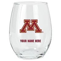 Minnesota Golden Gophers 15oz. Personalized Stemless Glass Tumbler