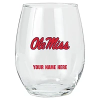Ole Miss Rebels 15oz. Personalized Stemless Glass Tumbler