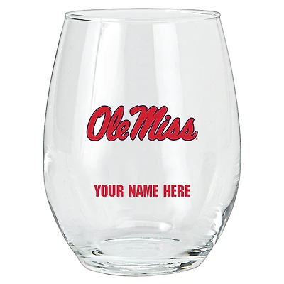 Ole Miss Rebels 15oz. Personalized Stemless Glass Tumbler