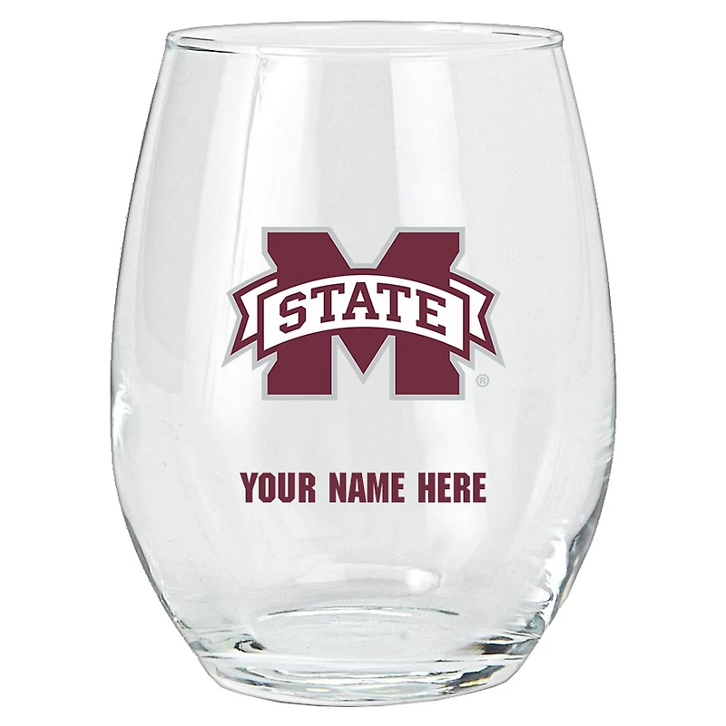 Mississippi State Bulldogs 15oz. Personalized Stemless Glass Tumbler