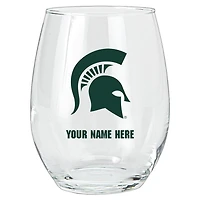 Michigan State Spartans 15oz. Personalized Stemless Glass Tumbler