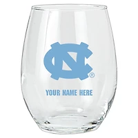 North Carolina Tar Heels 15oz. Personalized Stemless Glass Tumbler