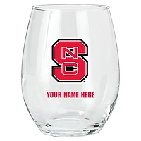 NC State Wolfpack 15oz. Personalized Stemless Glass Tumbler