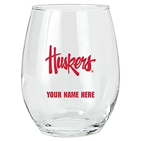 Nebraska Huskers 15oz. Personalized Stemless Glass Tumbler