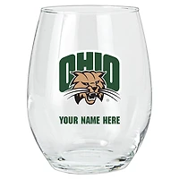 Ohio Bobcats 15oz. Personalized Stemless Glass Tumbler
