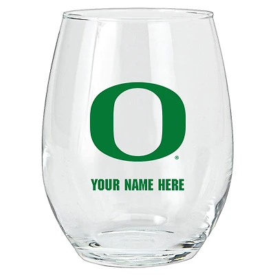 Oregon Ducks 15oz. Personalized Stemless Glass Tumbler