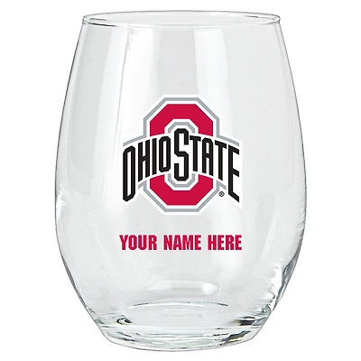 Ohio State Buckeyes 15oz. Personalized Stemless Glass Tumbler