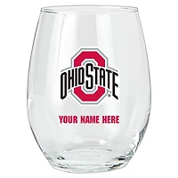 Ohio State Buckeyes 15oz. Personalized Stemless Glass Tumbler