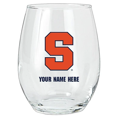 Syracuse Orange 15oz. Personalized Stemless Glass Tumbler
