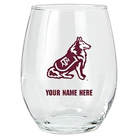 Texas A&M Aggies 15oz. Personalized Stemless Glass Tumbler