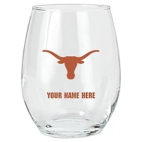 Texas Longhorns 15oz. Personalized Stemless Glass Tumbler