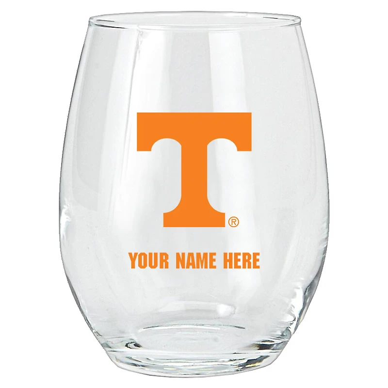 Tennessee Volunteers 15oz. Personalized Stemless Glass Tumbler