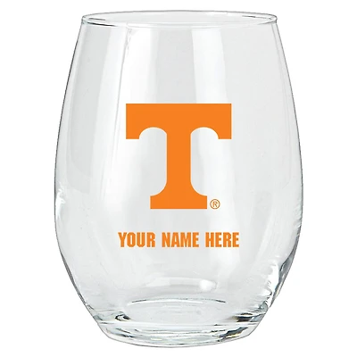 Tennessee Volunteers 15oz. Personalized Stemless Glass Tumbler