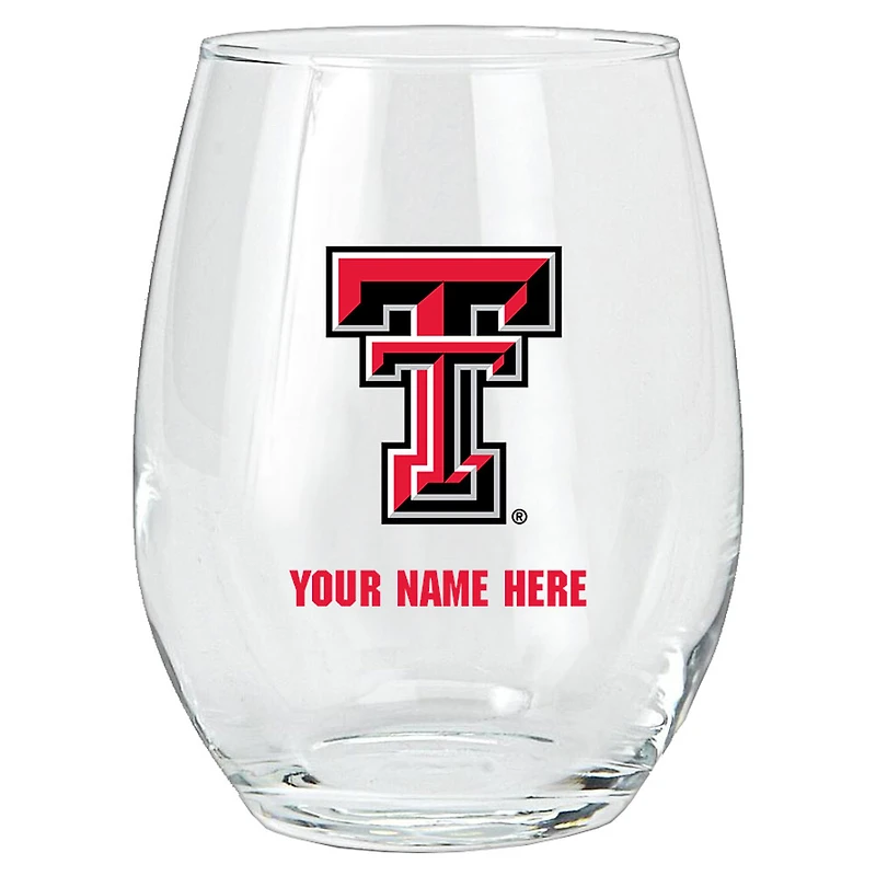 Texas Tech Red Raiders 15oz. Personalized Stemless Glass Tumbler