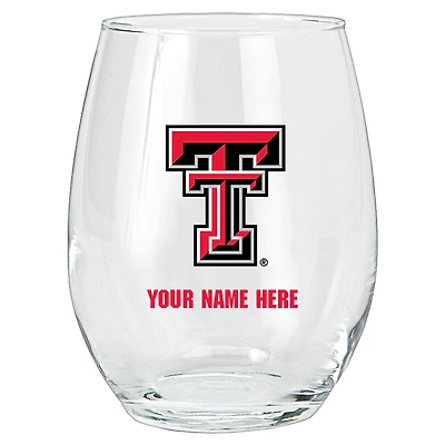 Texas Tech Red Raiders 15oz. Personalized Stemless Glass Tumbler