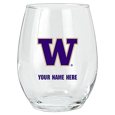 Washington Huskies 15oz. Personalized Stemless Glass Tumbler