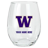 Washington Huskies 15oz. Personalized Stemless Glass Tumbler