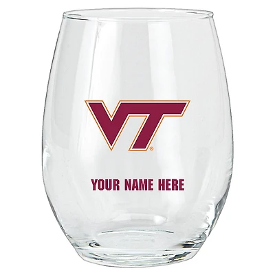 Virginia Tech Hokies 15oz. Personalized Stemless Glass Tumbler